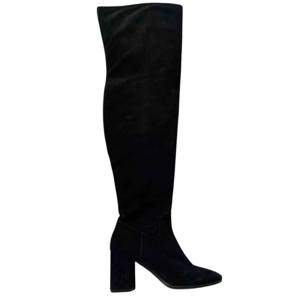 Balenciaga Black Over-the-Knee Block Heel Boots
